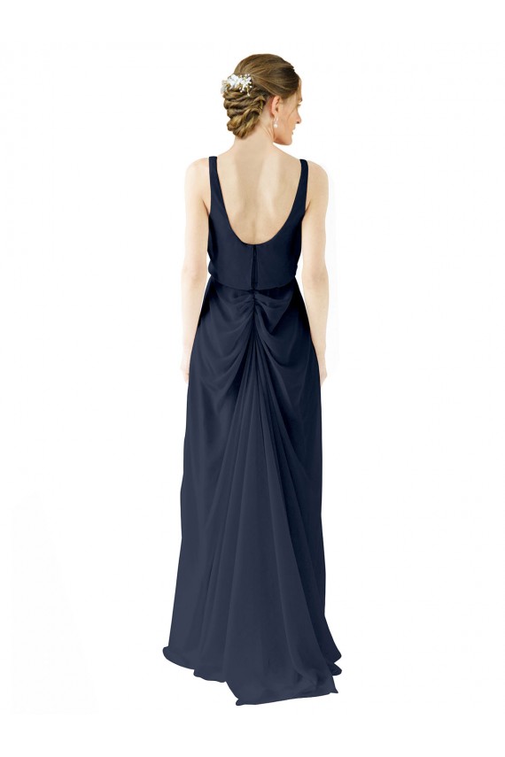 Open Back Sleeveless Scoop Neck A-Line Soft Chiffon Bridesmaid Dress Worcester