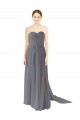 Open Back Slate Grey Sleeveless Sweetheart A-Line Chiffon Bridesmaid Dress / Evening Dress Worcester