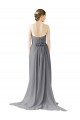 Open Back Slate Grey Sleeveless Sweetheart A-Line Chiffon Bridesmaid Dress / Evening Dress Worcester