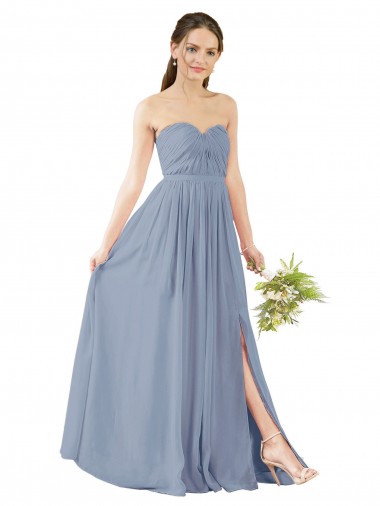Open Back Sleeveless Sweetheart A-Line Soft Chiffon Evening Gowns / Bridesmaid Dress Worcester
