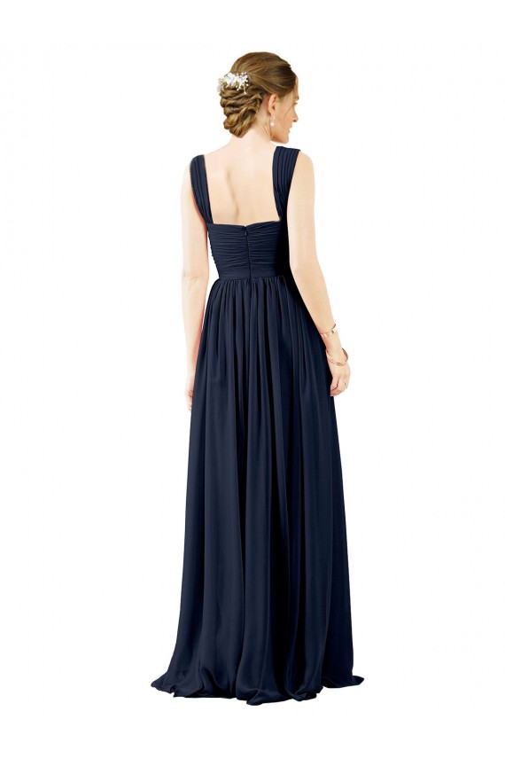Open Back Sleeveless Square Neck A-Line Soft Chiffon Bridesmaid Dress Worcester