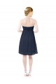 Open Back Dark Navy Sleeveless Sweetheart A-Line Soft Chiffon Bridesmaid Dress Worcester