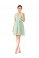 Sage Sleeveless V-Neck A-Line Soft Chiffon Bridesmaid Dress Worcester