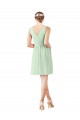Sage Sleeveless V-Neck A-Line Soft Chiffon Bridesmaid Dress Worcester