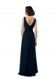 V-Back Sleeveless V-Neck A-Line Chiffon Bridal Party Dress Worcester