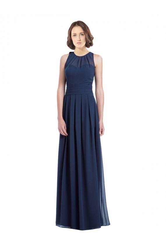 Keyhole Back Sleeveless Halter Neck A-Line Chiffon Bridesmaid Dress Worcester