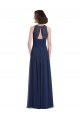 Keyhole Back Sleeveless Halter Neck A-Line Chiffon Bridesmaid Dress Worcester