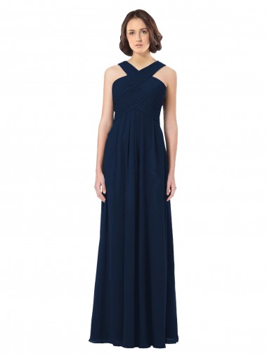Open Back Sleeveless Off the Shoulder A-Line Chiffon Bridesmaid Dress Worcester