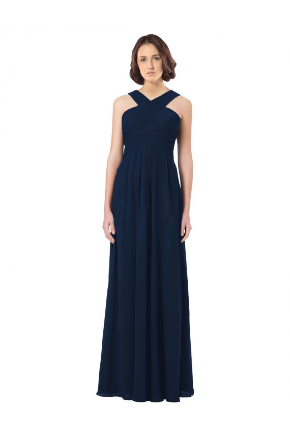 Open Back Sleeveless Off the Shoulder A-Line Chiffon Bridesmaid Dress Worcester