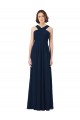 Open Back Sleeveless Off the Shoulder A-Line Chiffon Bridesmaid Dress Worcester