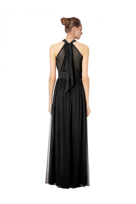 Keyhole Back Hunter Sleeveless Halter Neck A-Line Soft Chiffon Bridesmaid Dress Worcester