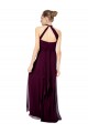 Open Back Midnight Green Sleeveless Halter Neck A-Line Soft Chiffon Formal Dress / Bridesmaid Dress Worcester