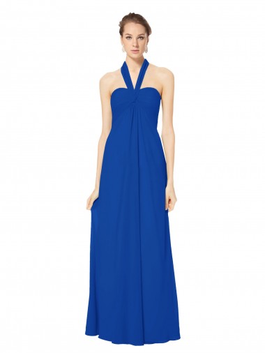 Open Back Sleeveless Halter Neck A-Line Chiffon Bridesmaid Dress Worcester