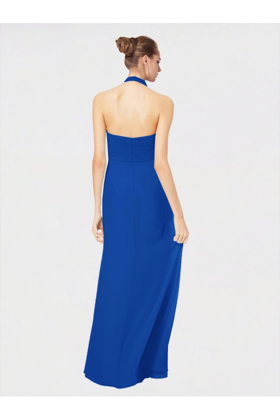 Open Back Sleeveless Halter Neck A-Line Chiffon Bridesmaid Dress Worcester