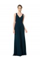 Midnight Green Sleeveless V-Neck A-Line Soft Chiffon Bridesmaid Dress Worcester