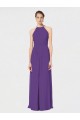 Criss Cross Back Plum Purple Sleeveless Spaghetti Straps A-Line Soft Chiffon Bridesmaid Dress Worcester