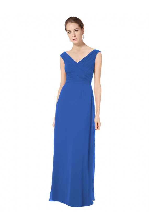 Open Back Sleeveless Off the Shoulder A-Line Soft Chiffon Bridesmaid Dresses Worcester