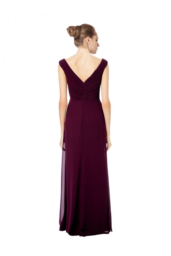 Open Back Sleeveless Off the Shoulder A-Line Soft Chiffon Bridesmaid Dresses Worcester