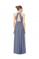 Keyhole Back Royal Blue Sleeveless Halter Neck A-Line Chiffon Bridesmaid Dress / Evening Dress Worcester