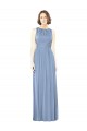 Open Back Sleeveless Bateau Neck A-Line Soft Chiffon Bridesmaid Dress Worcester