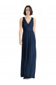 Dark Navy Sleeveless V-Neck A-Line Chiffon Bridesmaid Dress Worcester