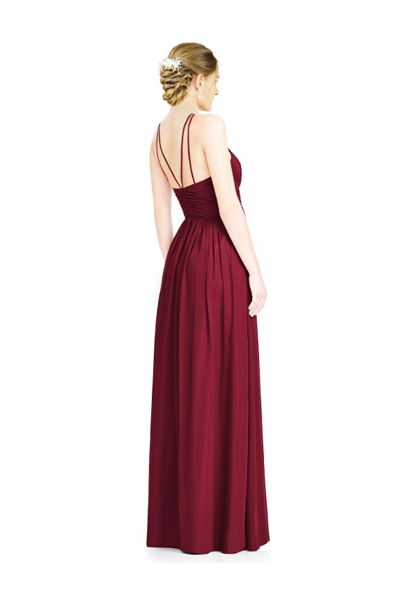 Open Back Sleeveless Halter Neck A-Line Chiffon Formal Dress / Bridesmaid Dress Worcester