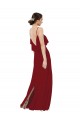 V-Back Sleeveless Scoop Neck Sheath Soft Chiffon Bridesmaid Dress Worcester