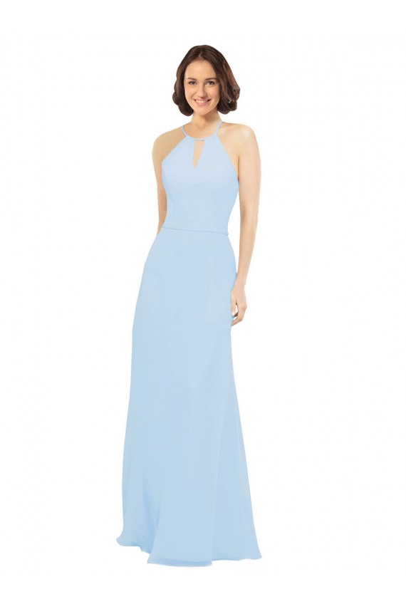 Sleeveless Halter Neck A-Line Soft Chiffon Wedding Party Dress Worcester