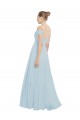Sea Glass Sleeveless Off the Shoulder A-Line Soft Chiffon Evening Dress / Bridesmaid Dress Worcester