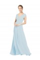 Sea Glass Sleeveless V-Neck A-Line Soft Chiffon Bridesmaid Dress Worcester