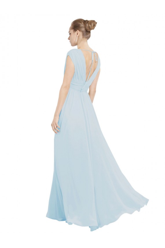 Sea Glass Sleeveless V-Neck A-Line Soft Chiffon Bridesmaid Dress Worcester