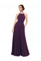 Keyhole Back Grape Sleeveless Halter Neck A-Line Chiffon Bridesmaid Dress / Evening Dress Worcester