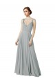 Silver Sleeveless V-Neck A-Line Chiffon Bridesmaid Dress / Evening Dress Worcester