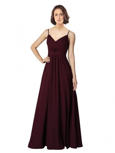Sleeveless V-Neck A-Line Soft Chiffon Bridesmaid Gown Worcester