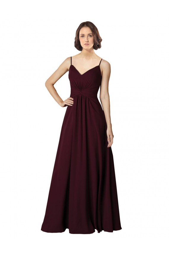 Sleeveless V-Neck A-Line Soft Chiffon Bridesmaid Gown Worcester