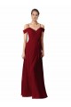 Burgundy Sleeveless Sweetheart A-Line Chiffon Bridesmaid Dress / Evening Dress Worcester
