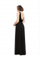 Open Back Sleeveless V-Neck A-Line Soft Chiffon & Velvet Prom Dress / Bridesmaid Dress Worcester