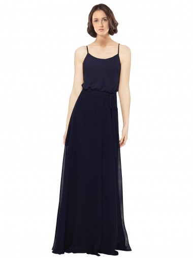 Sleeveless Scoop Neck Sheath Soft Chiffon Bridal Party Dress Worcester