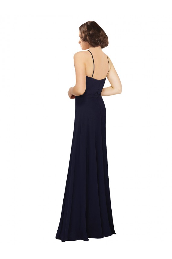 Sleeveless Scoop Neck Sheath Soft Chiffon Bridal Party Dress Worcester