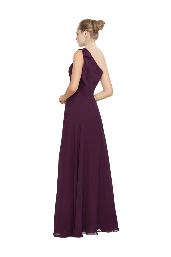 Sleeveless One Shoulder A-Line Soft Chiffon Bridesmaid Dresses Worcester