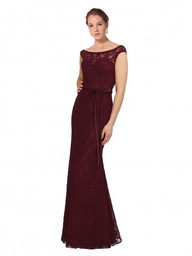 Cap Sleeves Bateau Neck Sheath Soft Chiffon Bridesmaid Dress Worcester