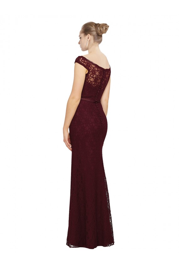 Cap Sleeves Bateau Neck Sheath Soft Chiffon Bridesmaid Dress Worcester
