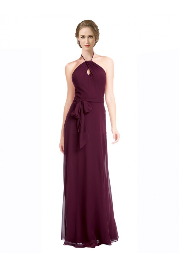 Low Back Sleeveless Spaghetti Straps A-Line Soft Chiffon Evening Dress / Bridesmaid Dress Worcester