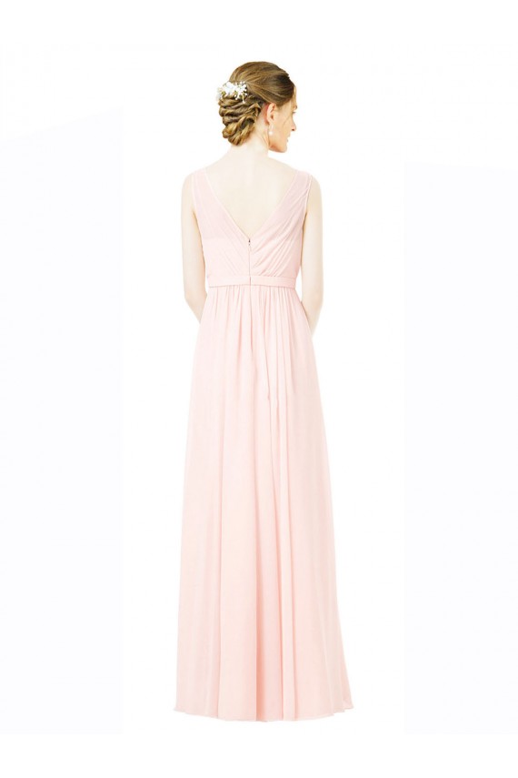 V-Back Sleeveless Sweetheart A-Line Soft Chiffon Bridesmaid Dress Worcester