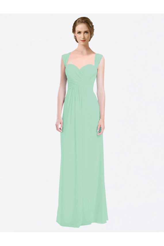 V-Back Cap Sleeves Sweetheart A-Line Soft Chiffon Bridesmaid Dress Worcester