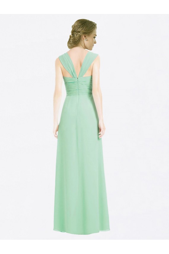 V-Back Cap Sleeves Sweetheart A-Line Soft Chiffon Bridesmaid Dress Worcester