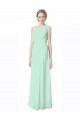 Mint Green Sleeveless One Shoulder A-Line Soft Chiffon Bridesmaid Dress Worcester