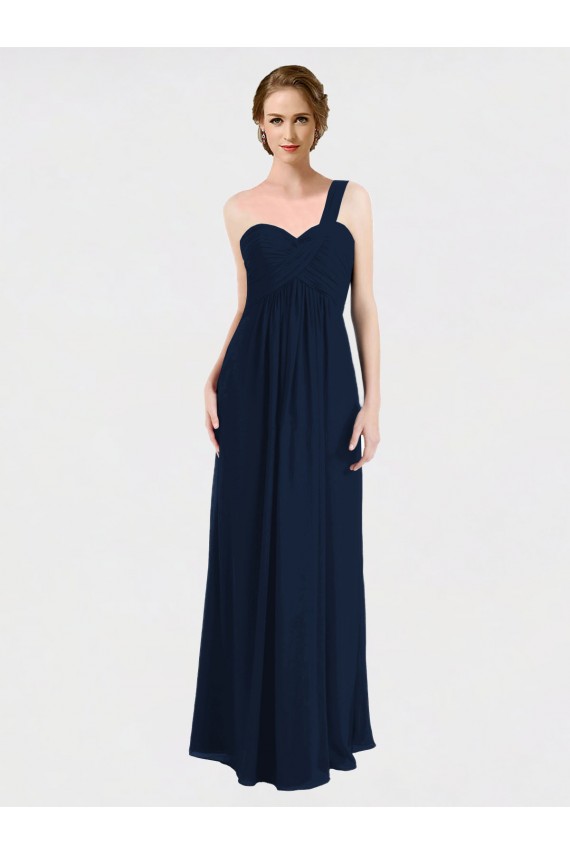 Low Back Sleeveless One Shoulder A-Line Soft Chiffon Bridesmaid Dress / Formal Dress Worcester
