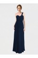 Low Back Sleeveless One Shoulder A-Line Soft Chiffon Bridesmaid Dress / Formal Dress Worcester