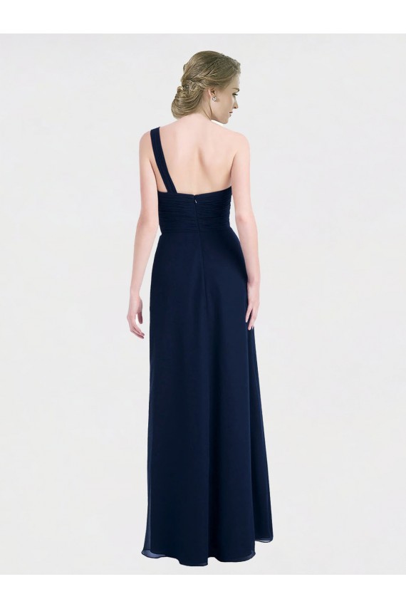 Low Back Sleeveless One Shoulder A-Line Soft Chiffon Bridesmaid Dress / Formal Dress Worcester